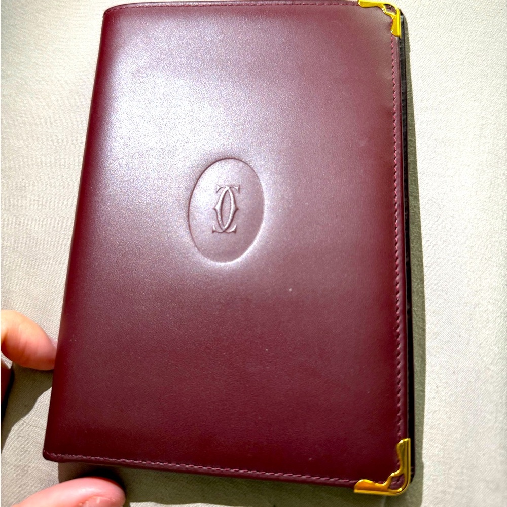 Cartier Brown Leather Wallet with Gold Accents